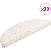 vidaXL Stair Mats 30 pcs 56x17x3 cm White Half Round
