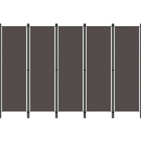 vidaXL 5-Panel Room Divider Anthracite 250x180 cm