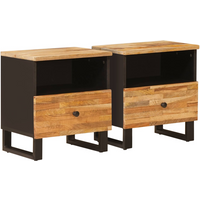 vidaXL Bed cabinet 2 pcs Brown 40 x 33 x 46 cm Solid Mango Wood