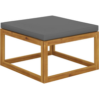 vidaXL Footrest with Dark Grey Cushion Solid Wood Acacia