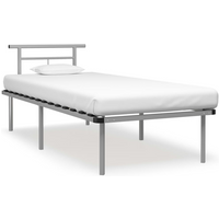 vidaXL Bed Frame without Mattress Grey Metal 90x200cm