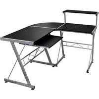 vidaXL Corner Computer Desk Black 132x112x99 cm Engineered Wood