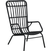 vidaXL Garden Chair Poly Rattan Black