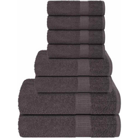 vidaXL 8 Piece Towel Set "FROGN" Anthracite 360 gsm