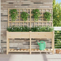 vidaXL Garden Planter Beige 161 x 46 x 152.5 cm Solid Fir Wood