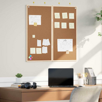vidaXL Bulletin Board Folding Brown 80 x 80 x 1.4 cm Solid pine wood