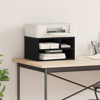 vidaXL Printer Stand Black Oak 40 x 32 x 22.5 cm Engineered Wood