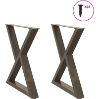 vidaXL Dining Table Legs 2 pcs Natural Steel 80x(72-73.3) cm Steel