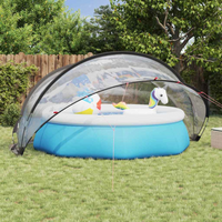 vidaXL Pool Dome Folding Manual Transparent 405 x 405 x 192 cm PVC