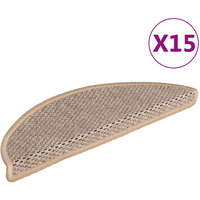 Stair Mats Self-adhesive Sisal-Look 56x17x3 cm Light