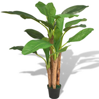 vidaXL Artificial Banana Tree Plant with Pot 175 cm Green