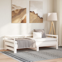 vidaXL Pull-out Day Bed without Mattress White 90x190 cm