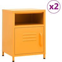 vidaXL Nightstands 2 pcs Mustard Yellow 35x35x51 cm Steel