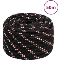vidaXL Boat Rope Black 20 mm 50 m Polypropylene