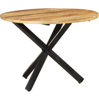 vidaXL Dining Table Round 100x100x75 cm Rough Mango Wood