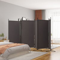 vidaXL 6-Panel Room Divider Brown 520x180 cm Fabric