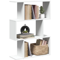 vidaXL Room Divider Bookcase 3-Tier White 70x24x97 cm Engineered Wood