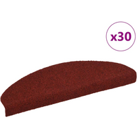 vidaXL Stair Mats Self-adhesive 30 pcs 65x21x4 cm Bordeaux Red Half Round Large