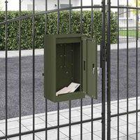 vidaXL Mailbox with Storage Olive green 30 x 20 x 55 cm Steel