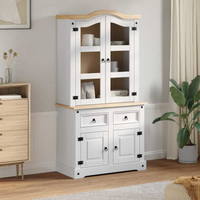 vidaXL Sideboard with Drawer White 100 x 48.5 x 179 cm Solid Pine Wood
