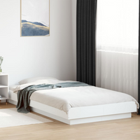 vidaXL Bed Frame with LED Lights without Mattress White 90x200cm