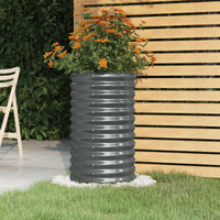 vidaXL Garden Planter Galvanised Steel 40x40x68 cm Anthracite