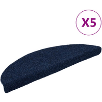 vidaXL Stair Mats Self-adhesive 5 pcs 56x17x3 cm Navy Half Round