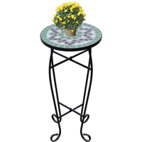 Mosaic Side Table Plant Table Green White