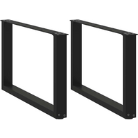 vidaXL Coffee Table Legs U-Shaped 2 pcs Black 60x(42-43) cm Steel