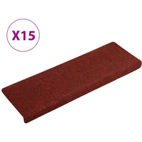 vidaXL Stair Mats Self-adhesive 15 pcs 65x21x4 cm Bordeaux Red Rectangular Edge
