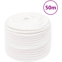 vidaXL Boat Rope Full White 14 mm 50 m Polypropylene