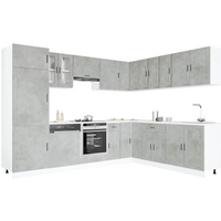 vidaXL 14 Piece Kitchen Cabinet Set Porto Concrete Grey Engineered Wood
