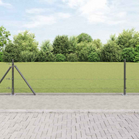 vidaXL Fence Post Grey 50 x 0.6 m (12 x 12 mm mesh) Steel and PVC