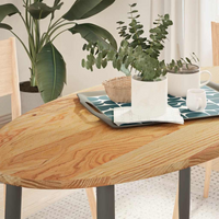 vidaXL Table Top Light Brown 120x60x2 cm Solid Wood Oak Oval