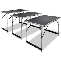 vidaXL Pasting Table 3 pcs Foldable Height Adjustable