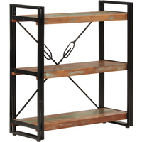 vidaXL 3-Tier Bookcase 77x30x80 cm Solid Wood Reclaimed and Iron