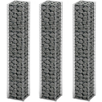 vidaXL Gabion Set 3 pcs Galvanised Wire 25 x 25 x 150 cm