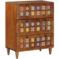vidaXL Sideboard Walnut 60 x 33 x 75 cm Solid Mango Wood