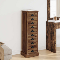 vidaXL Chest of Drawers Brown 35 x 30 x 110 cm Solid Teak Wood