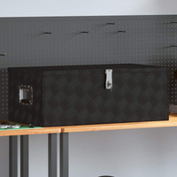 vidaXL Storage Box Black 90x47x33.5 cm Aluminium