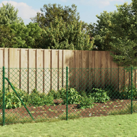 vidaXL Chain Link Fence with Flange Green 0.8x10 m