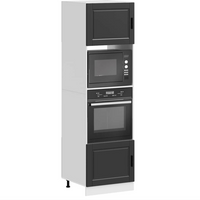 vidaXL Oven Cabinets 2 pcs Porto Black Engineered Wood