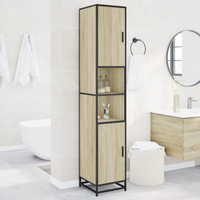 vidaXL Bathroom Cabinet Sonoma Oak 35x37.5x188.5 cm Engineered Wood and Metal