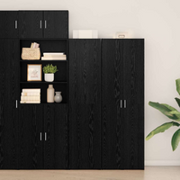 vidaXL Highboard 2 pcs Black Oak 45 x 42.5 x 185 cm