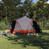 vidaXL Dome Tent 4-Person with Roof Grey and Orange 505 x 450 x 248 cm