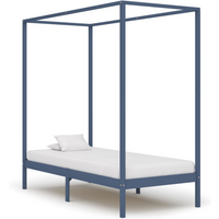 vidaXL Canopy Bed Frame without Mattress Grey Solid Wood 100x200 cm