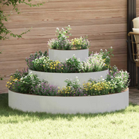 vidaXL Garden Planter Silver 120 x 120 x 20 cm Stainless Steel