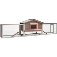 vidaXL Rabbit Hutch Mocha 310x70x87 cm Solid Pine & Fir Wood