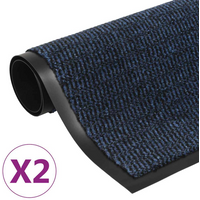 vidaXL Dust Control Mats 2 pcs Rectangular Tufted 60x90 cm Blue
