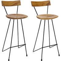 vidaXL Bar Stools 2 pcs Solid Teak Wood